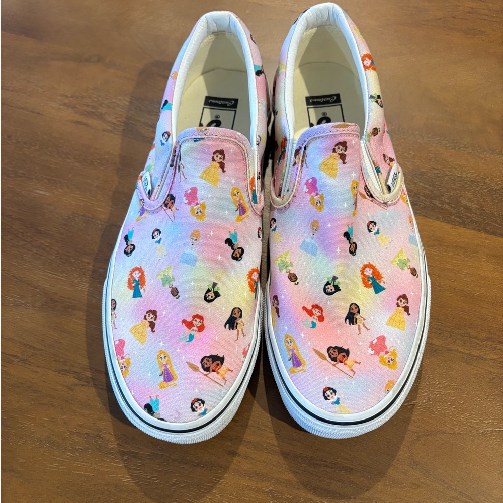 Vans Slip-On Sneakers Pink Multicolor Disney Princess Print - Picture 8 of 8